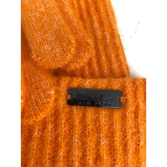 Nicole Miller Touch Screen Gloves And Beanie Hat Set Orange New - Picture 2 of 6